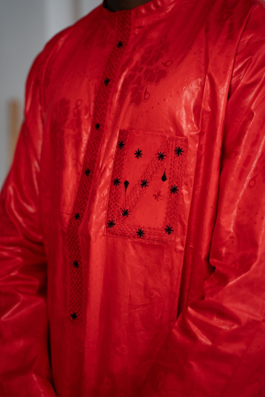 Afrikanische Festkleidung für Herren Rot - Bakary