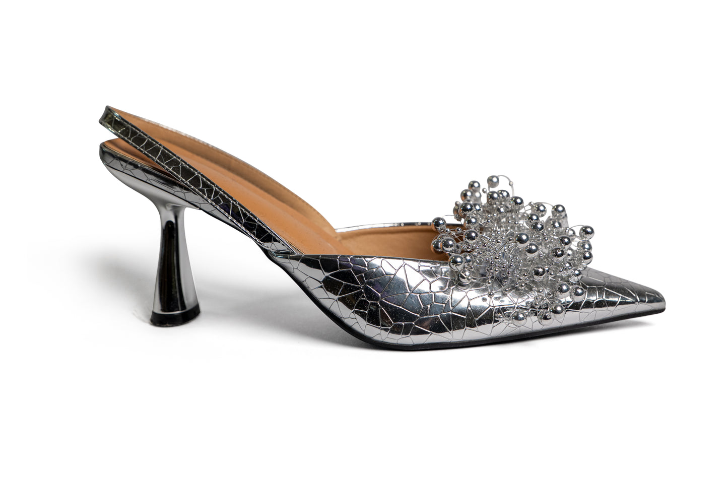 High Heels mit Details - Silber