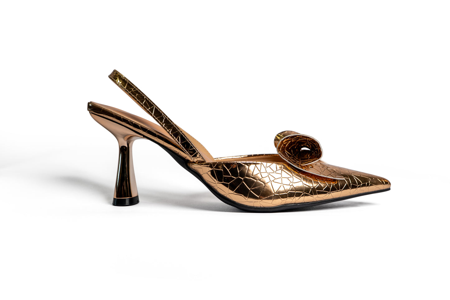 High Heels mit Schleife - Gold