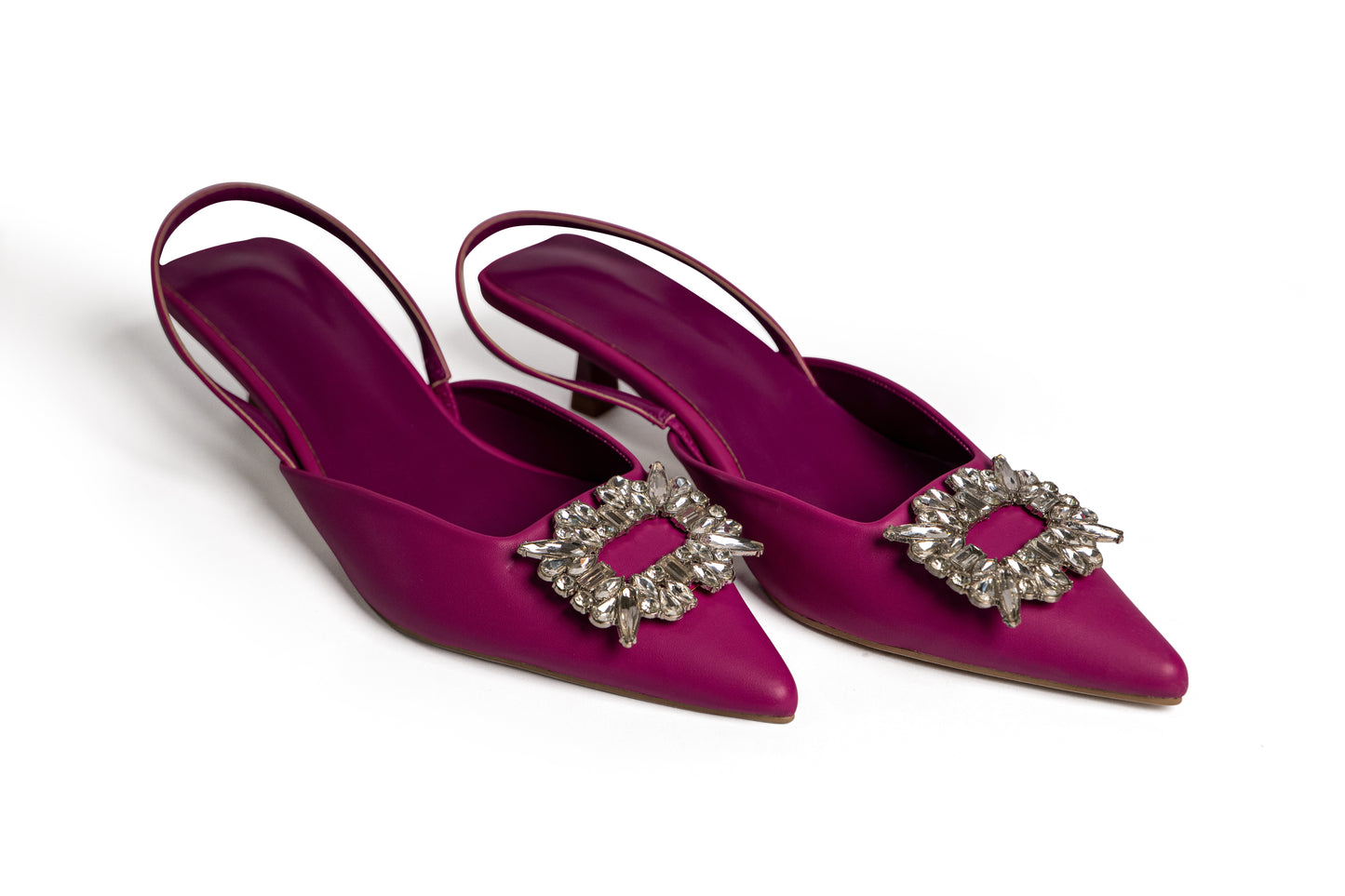 Pantoletten mit Crystalstein - Lila