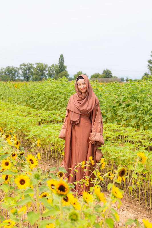 Abaya Butterfly mit Hijab - Beige