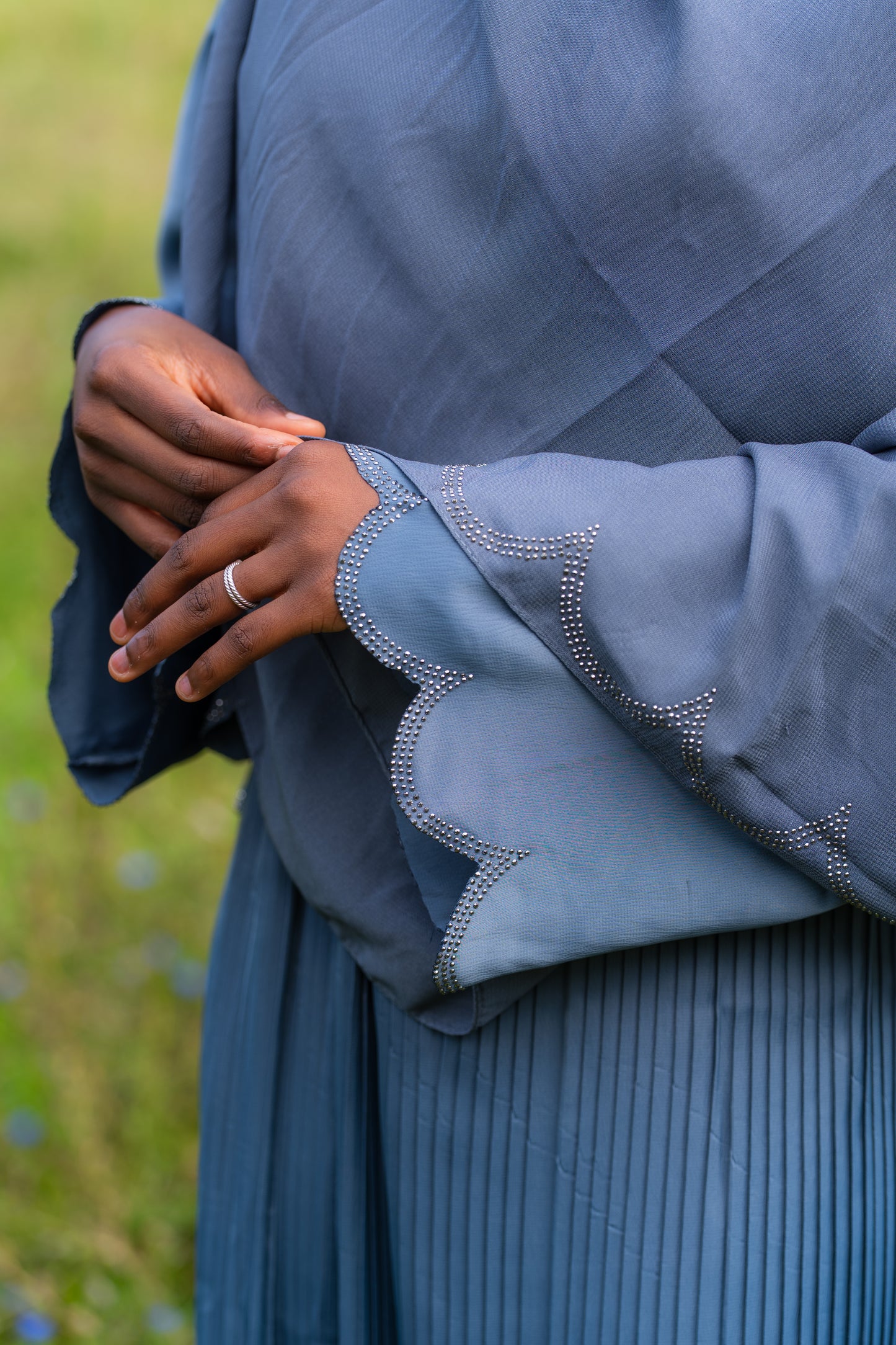 Abaya 2 Piece Set mit Hijab - Blau