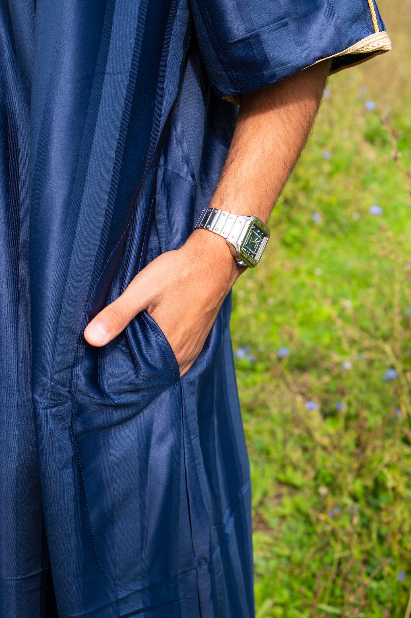 Gebetskleid für Herren mit goldenen Details - Dunkelblau