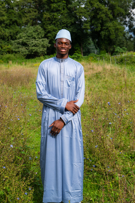 Gebetskleid für Herren mit Kragen - Hellblau