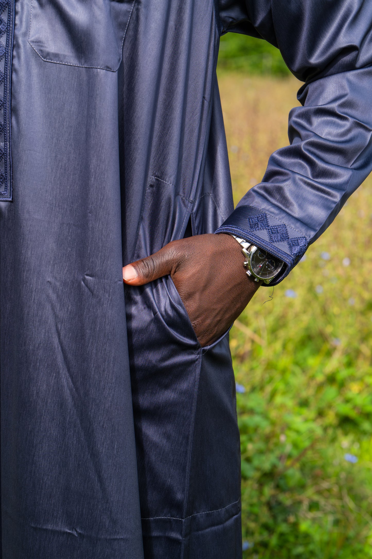 Gebetskleid für Herren mit Kragen - Dunkelblau