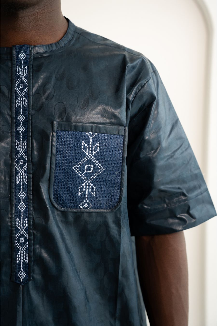 Afrikanische Festkleidung für Herren Nachtblau - Saidou