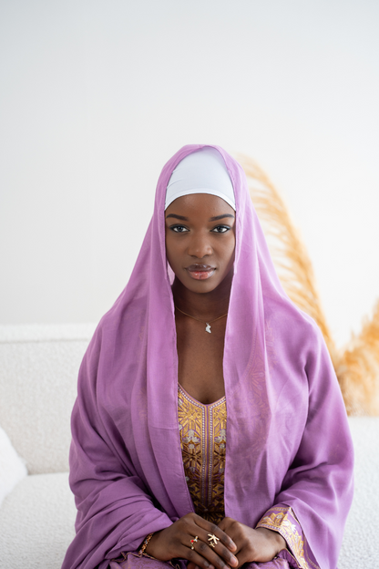 Abaya mit Hijab - Lila/Gold