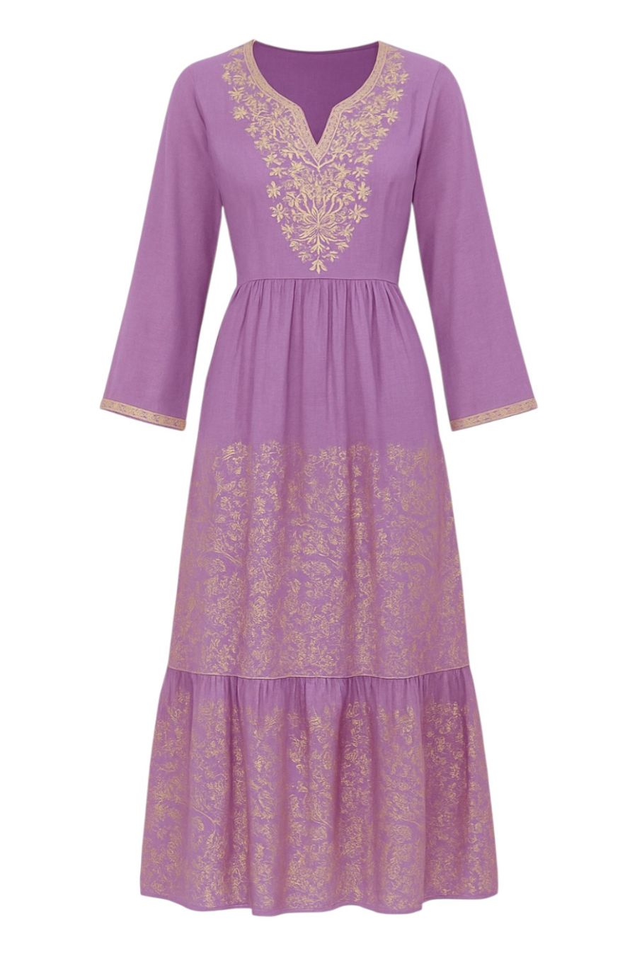 Abaya mit Hijab - Lila/Gold