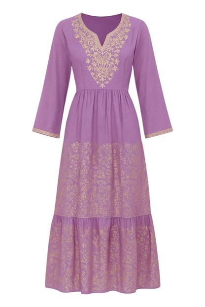 Abaya mit Hijab - Lila/Gold