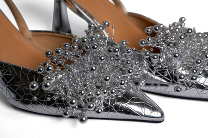 High Heels mit Details - Silber