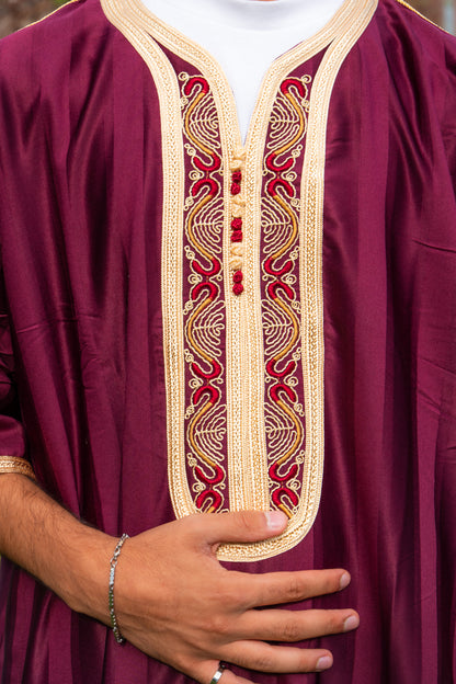 Gebetskleid für Herren mit goldenen Details - Rot