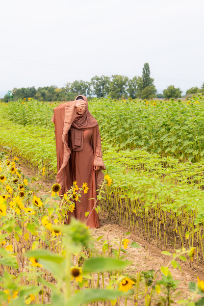 Abaya Butterfly mit Hijab - Beige