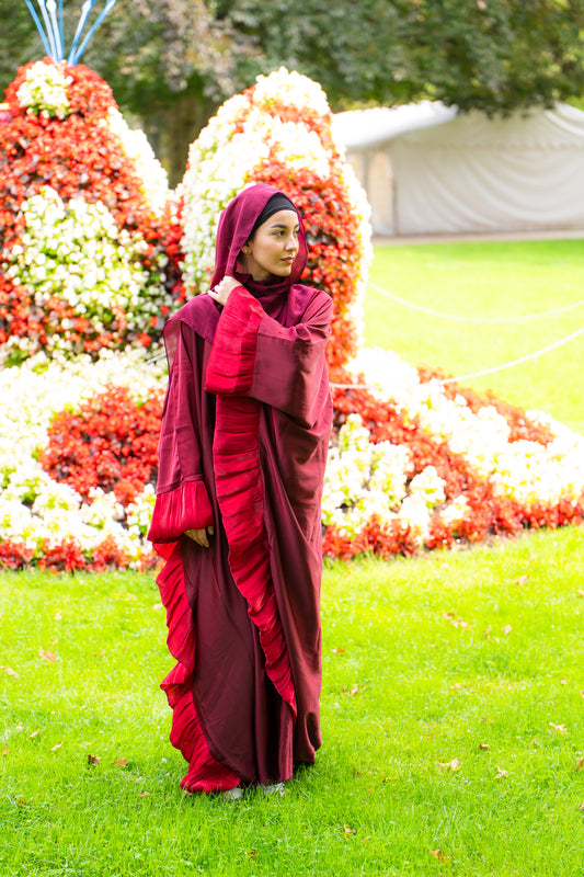 Abaya Butterfly mit Hijab - Rot