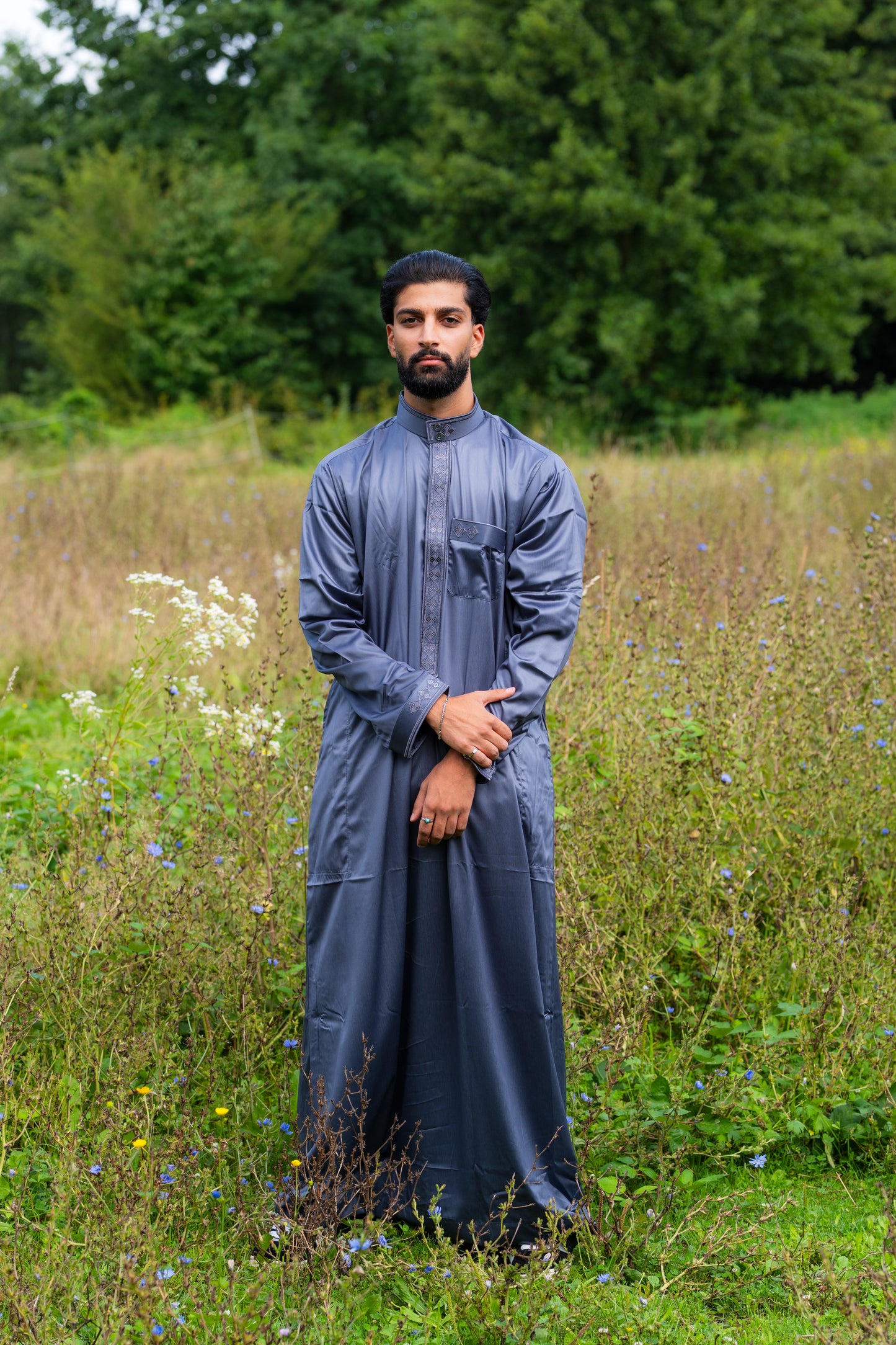 Gebetskleid für Herren mit Kragen - Blau