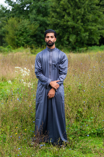 Gebetskleid für Herren mit Kragen - Blau