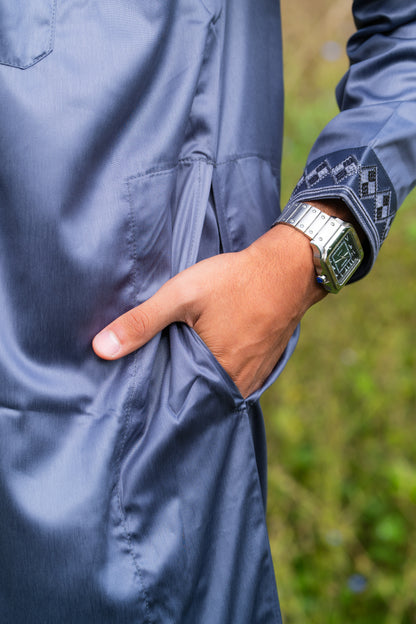 Gebetskleid für Herren mit Kragen - Blau