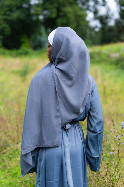 Abaya 2 Piece Set mit Hijab - Blau