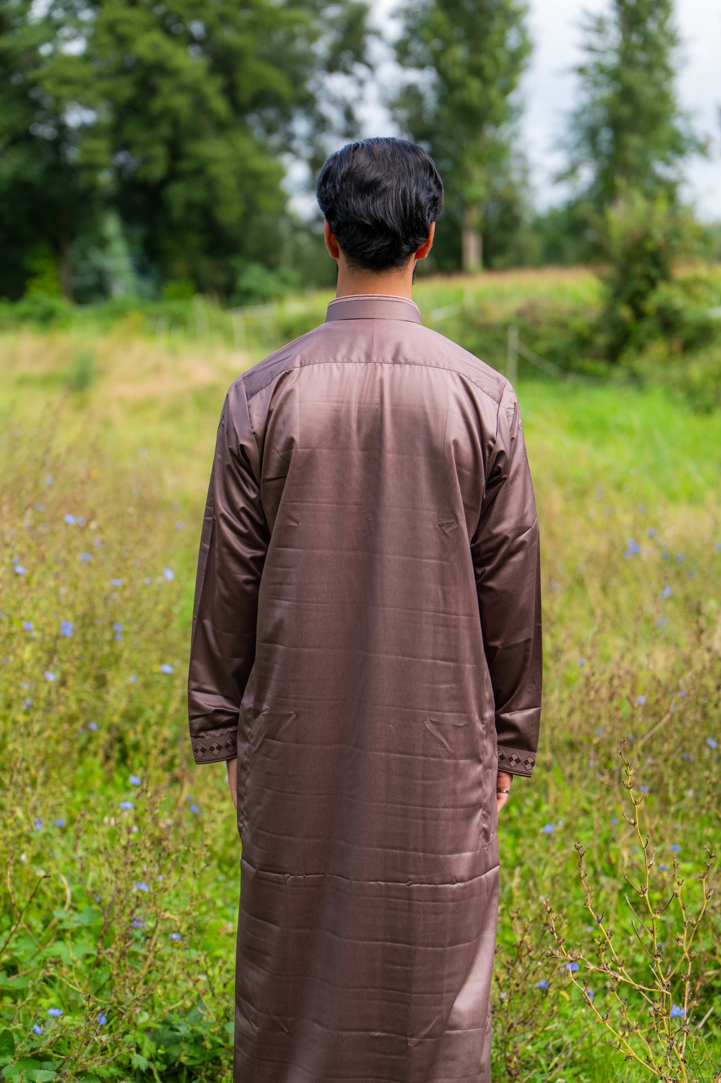 Gebetskleid für Herren mit Kragen - Braun