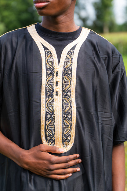 Gebetskleid für Herren mit goldenen Detail - Schwarz