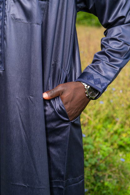 Gebetskleid für Herren mit Kragen - Dunkelblau