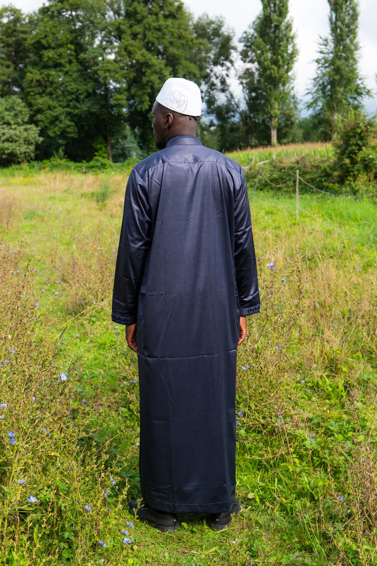 Gebetskleid für Herren mit Kragen - Dunkelblau