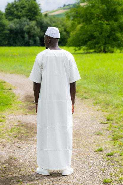 Gebetskleid für Herren mit orientalischen Details - Weiß