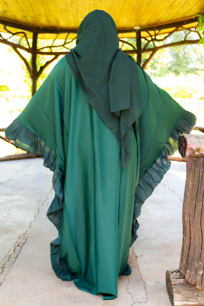 Abaya Butterfly mit Hijab - Grün