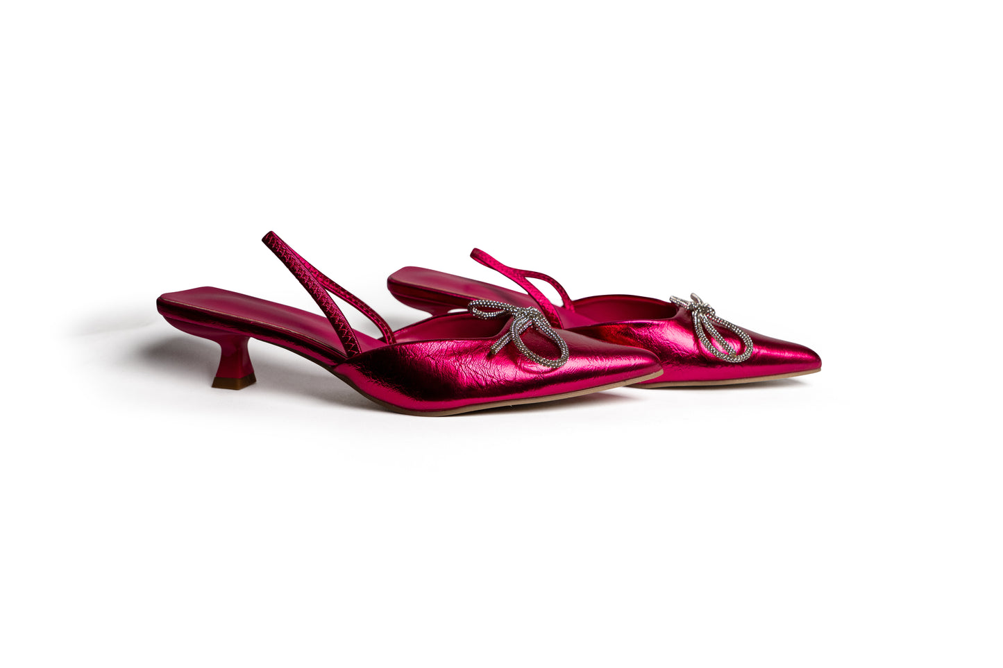 Pantoletten mit Schleife - Pink