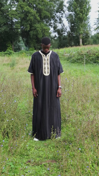 Gebetskleid für Herren mit goldenen Detail - Schwarz