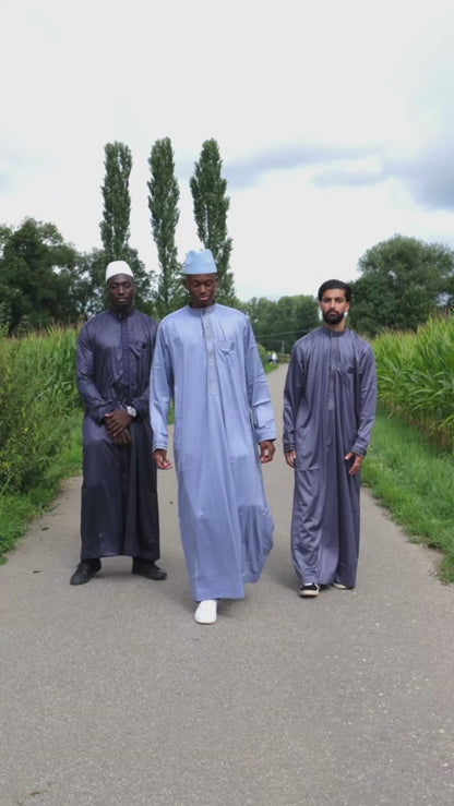 Gebetskleid für Herren mit Kragen - Hellblau