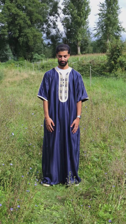 Gebetskleid für Herren mit goldenen Details - Dunkelblau