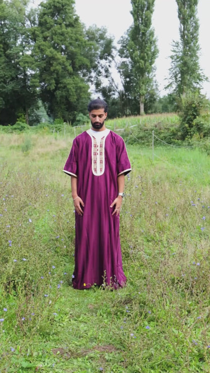 Gebetskleid für Herren mit goldenen Details - Rot