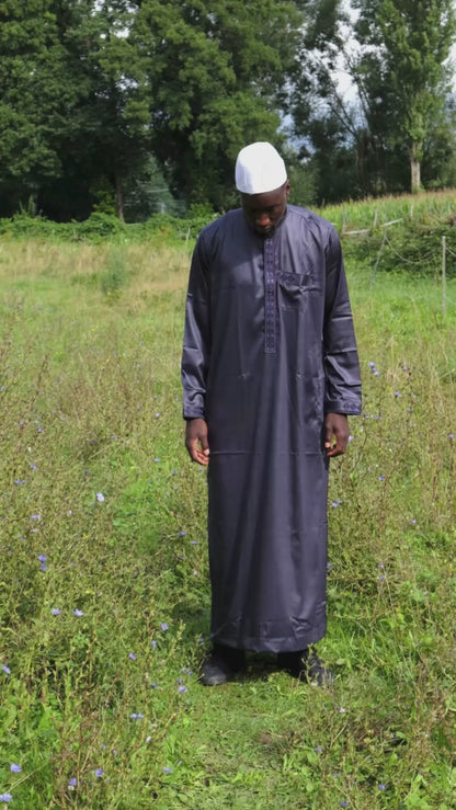 Gebetskleid für Herren mit Kragen - Dunkelblau