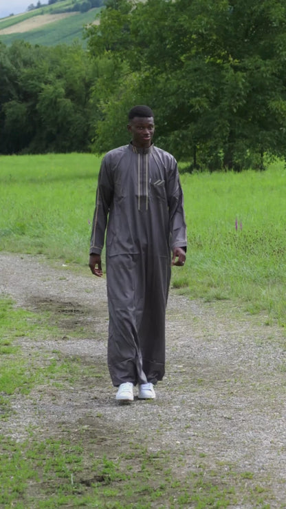 Gebetskleid für Herren mit Design - Olivegrün