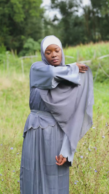 Abaya 2 Piece Set mit Hijab - Blau