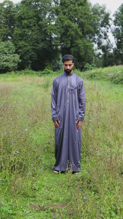 Gebetskleid für Herren mit Kragen - Blau