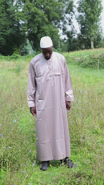 Gebetskleid für Herren mit Kragen - Hellbraun